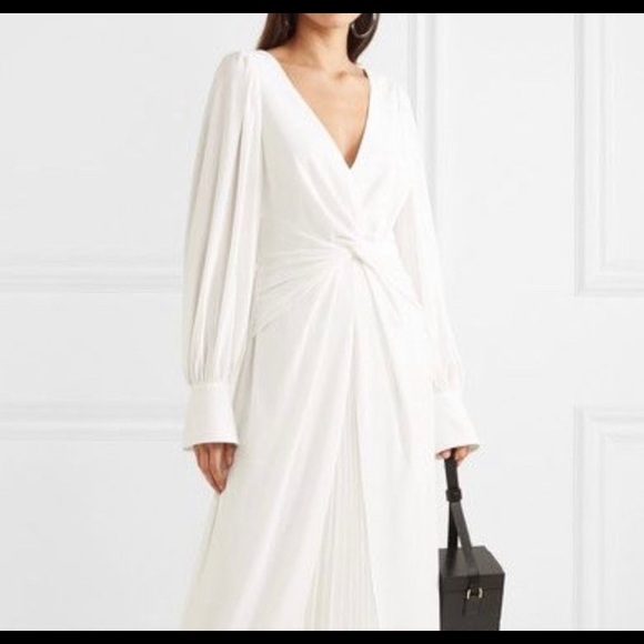 self portrait white dress long sleeve